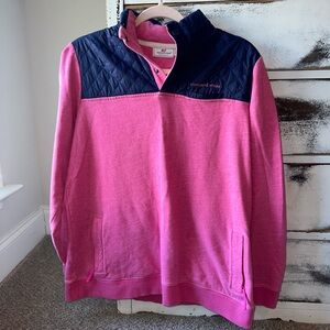 Vineyard Vines Pink and Navy Pullover